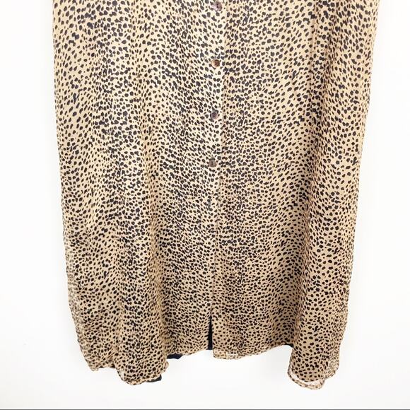Vintage Robbie Bee Leopard Silk Button Front Maci Dress Sz 6 - Picture 7 of 8